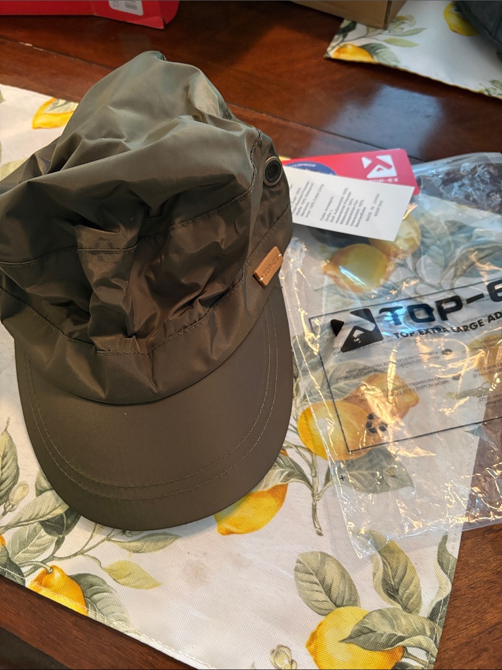 Top ex waterproof Olive Green Outdoor Cap brand new size large